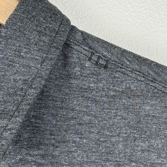 Lululemon Polo Shirt Men L Gray Evolution Short Sleeve Performance Active Golf - Picture 3 of 5